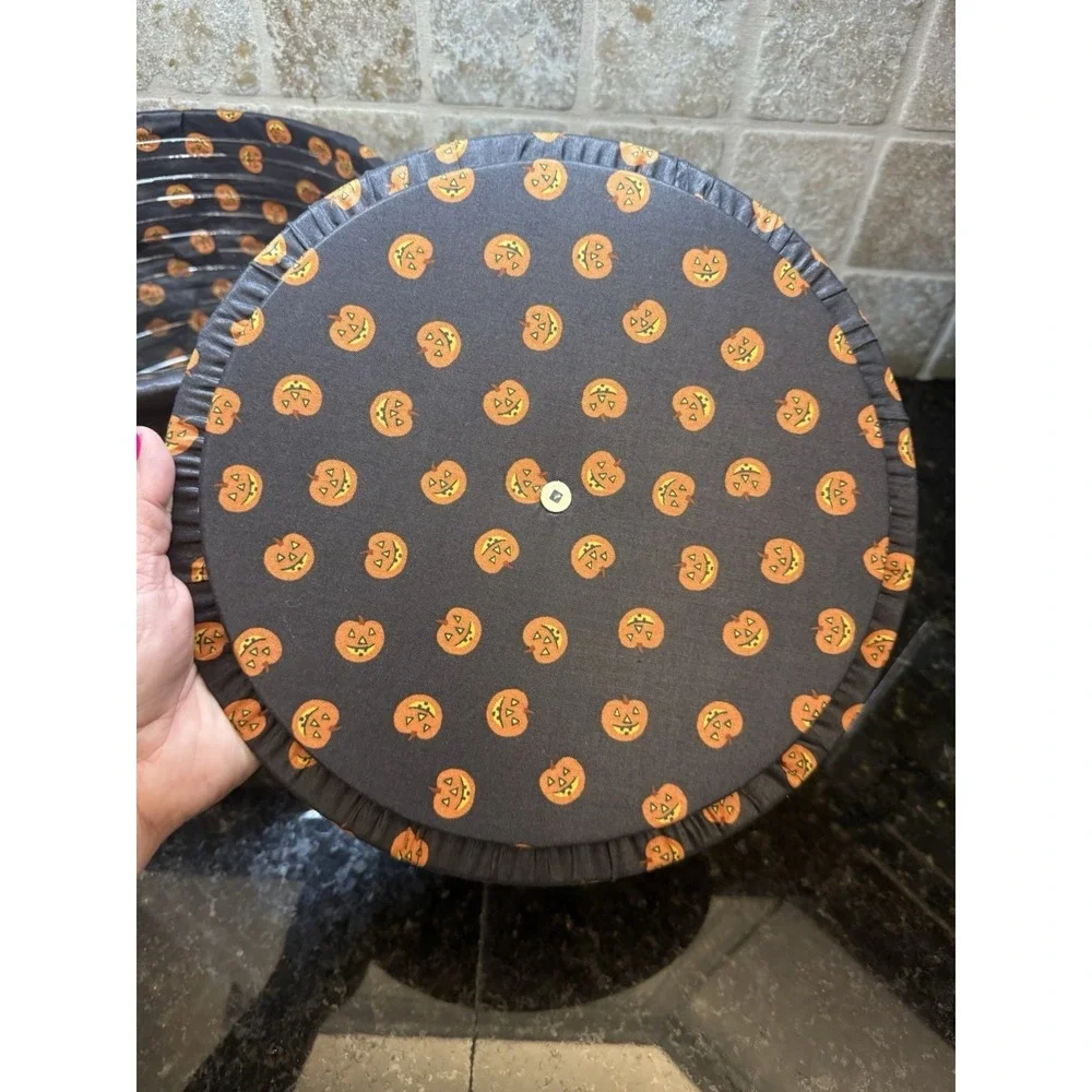 Longaberger Pumpkin Fall Stem Lid Basket Jack O' Lantern Liner Protector‎ Combo
